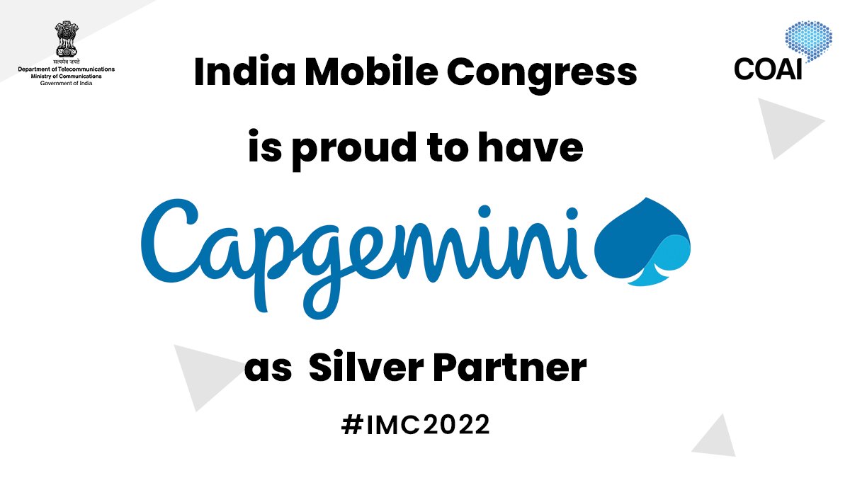 exploreIMC's tweet photo. India Mobile Congress is proud to announce Capgemini as Silver Partner at IMC 2022. Join us at Pragati Maidan on October 01 - 04, 2022 to know more.
#IMC2022 #CapgeminiAtIMC
@exploreIMC @ConnectCOAI @DoT_India @Capgemini @CapgeminiIndia https://t.co/oJcQHv02zf