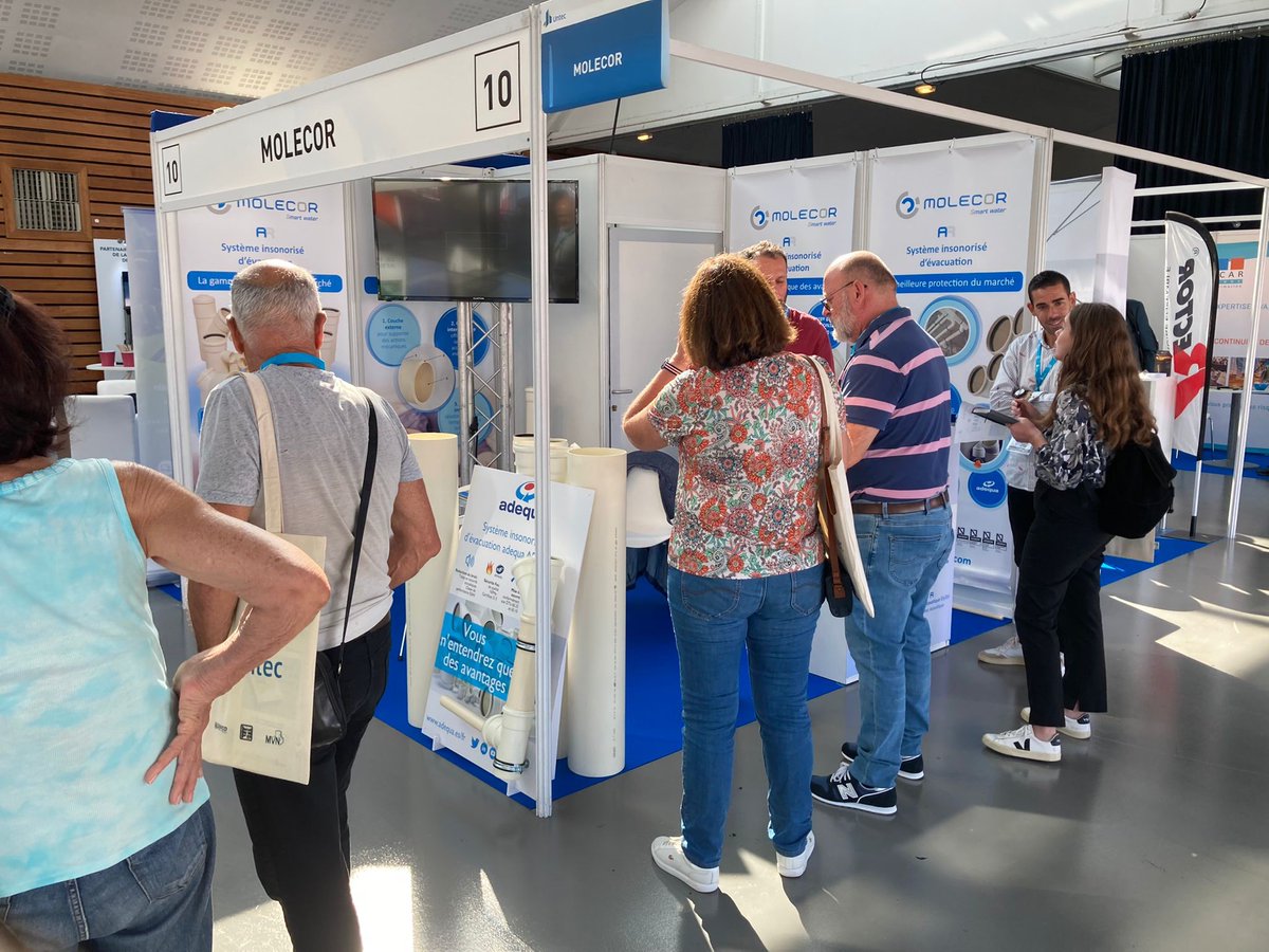 Molecor's tweet photo. Conoce las dos líneas de productos para evacuación, el Sistema Insonorizado AR® y el sistema de evacuación EVAC+® de #Molecor.

Puedes encontrarnos hoy y mañana en el congreso @Untec_org en La Rochelle, 🔵stand 10🔵  .

¡Te esperamos!🙂

https://t.co/yvn0ncZdak https://t.co/sPGPNvwtxm