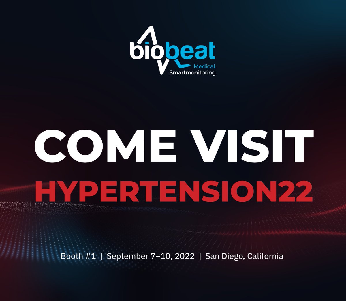 Join us at the  American Heart Association #Hypertension22 Scientific session on September 7-10 in San Diego to hear more about how the @Biobeat, FDA cleared, cuffless blood pressure monitors, are allowing comfortable and accurate solutions in home blood pressure monitoring.
