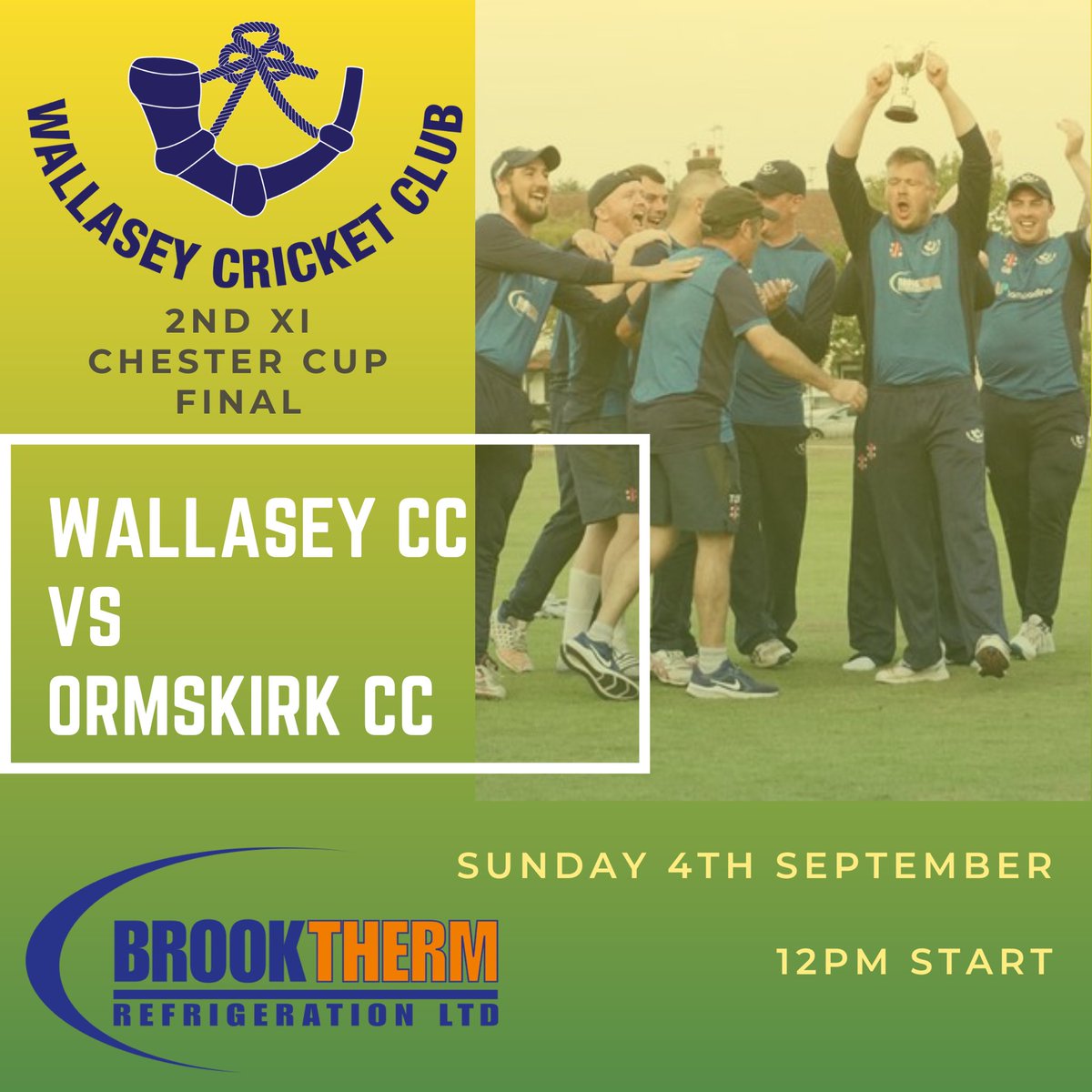🏆 2nd XI Chester Cup Final

🏏 Wallasey CC 🆚 <a href="/Ormskirk_CC/">Ormskirk CC</a> 

📅 Sunday 4th September 2022

🏟 KJM Oval

⌚️ 12pm Start

🍺 Bar Open from 12pm

Good luck lads 🏏🏆📯