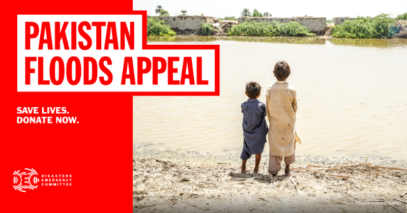 decappeal's tweet photo. Floods are devastating Pakistan. At least 1,100 people have died, and around 30 million are affected. DEC charities are already providing life-saving aid. Please donate to the DEC Pakistan Floods Appeal.