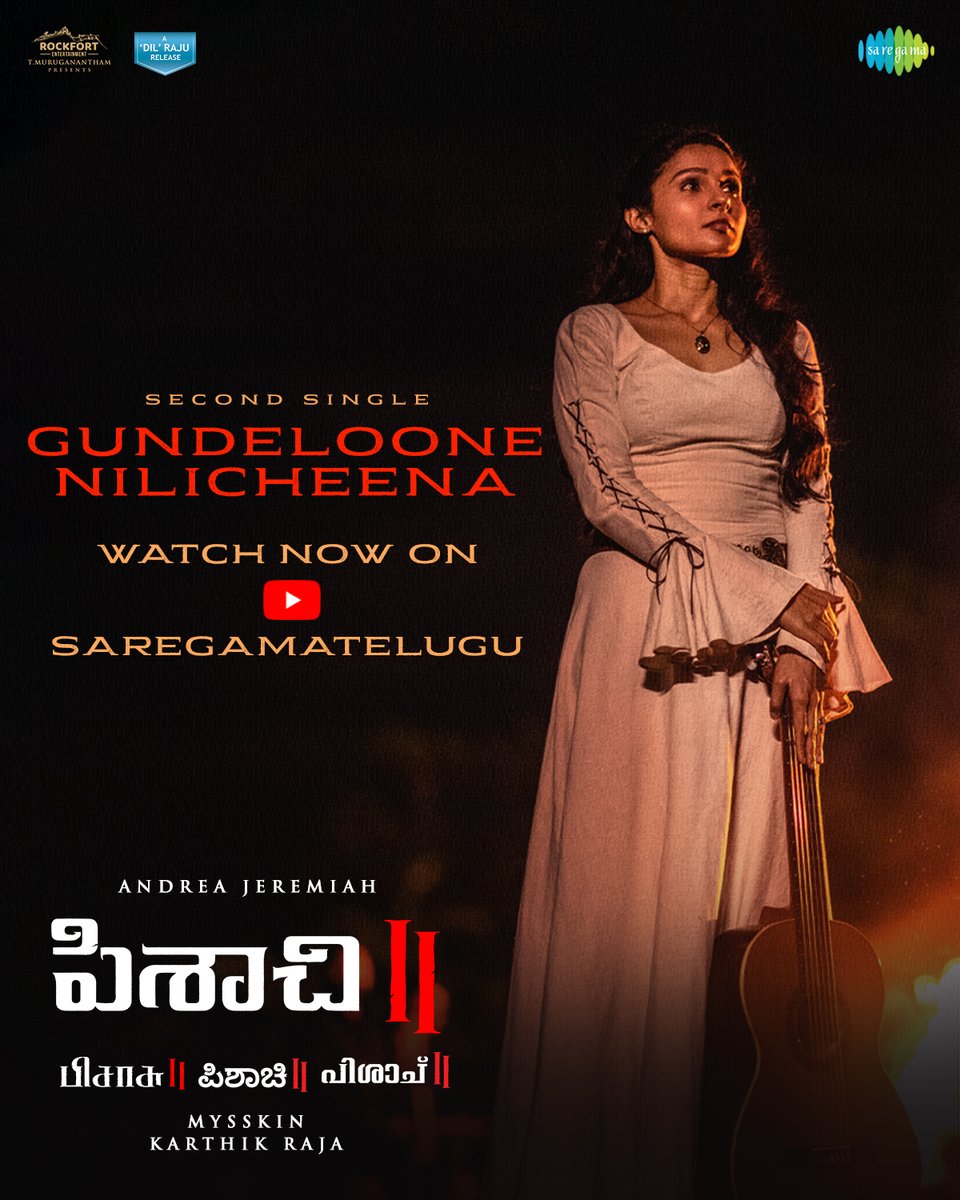 saregamasouth's tweet photo. The soulful #Gundeloonenilicheena song from #Pisachi2 is out now!
▶️ https://t.co/GudwWqpOIC
A #KarthikRaja Musical🎹
🎙️@PriyankaNKoffl
✍️ #PothulaRavikiran
@Rockfortent @andrea_jeremiah @VijaySethuOffl @Lv_Sri @actor_ajmal @shamna_kkasim @Actorsanthosh @kbsriram16 https://t.co/JHjCeRdlsr