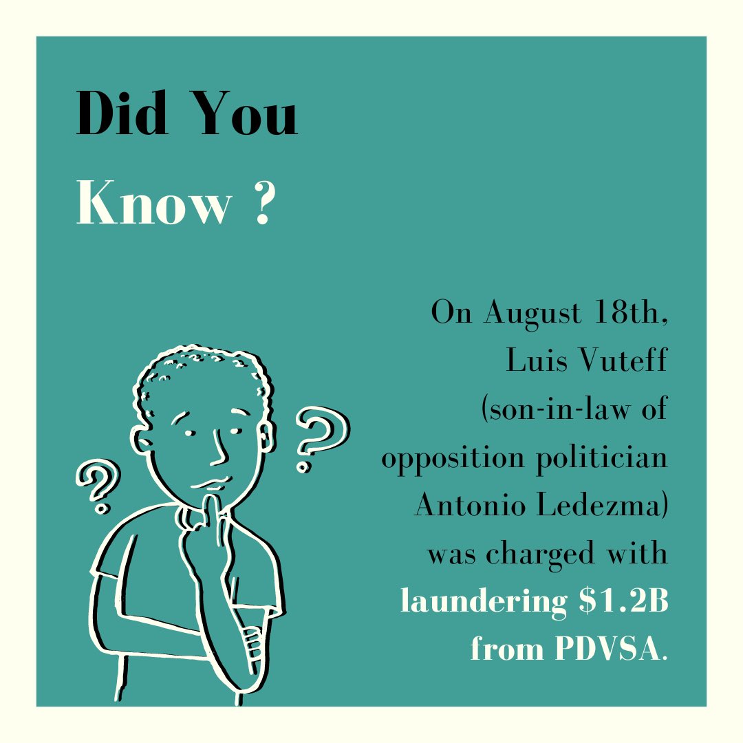 Rorshok_VEN's tweet photo. On #18Ago, #USDHS reported that Luis Vuteff (son-in-law of opposition politician #AntonioLedezma) was arrested for laundering $1.2B from #PDVSA. If found guilty, #Vuteff could face up to 20 years in prison.
More on https://t.co/sXn9UcKx5d
#noticiasvenezuela #corruption #politics https://t.co/2pyvT3kbN7