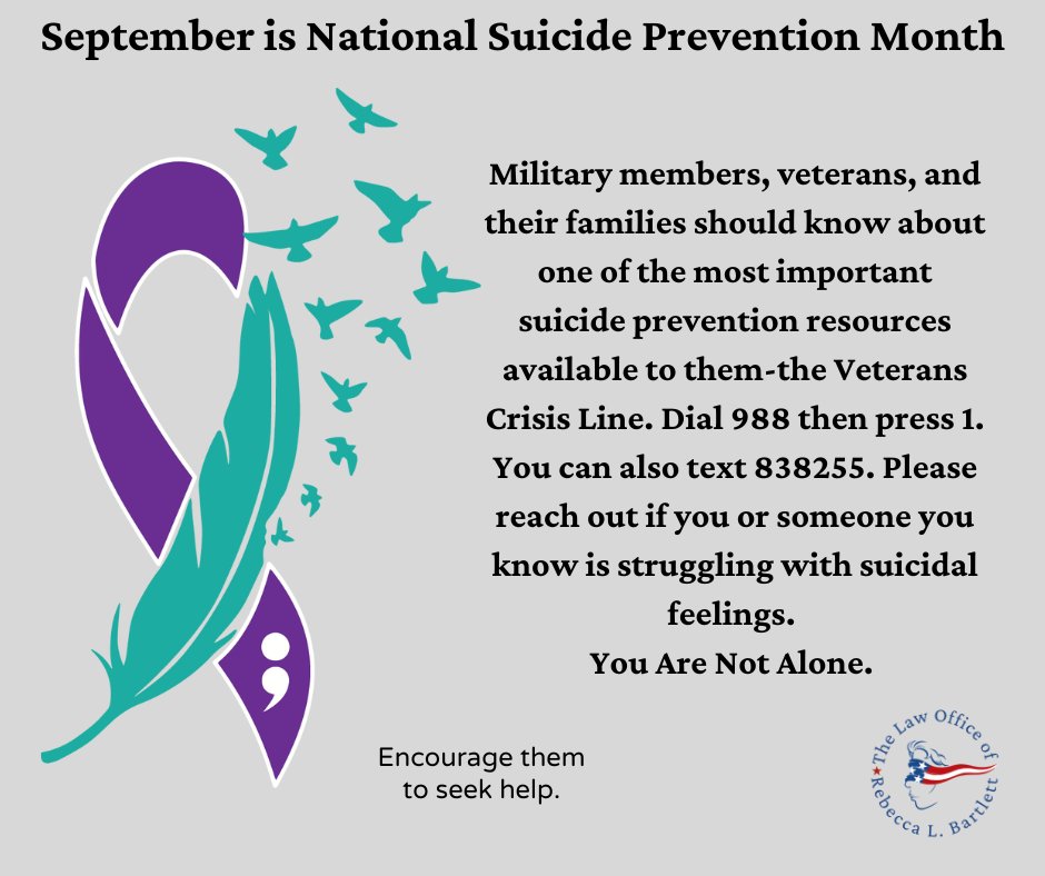 havethefinalsay's tweet photo. #SuicidePreventionMonth #SuicideAwareness #ptsdawareness #veteranslivesmatter #breakthestigma #youarenotalone #veteranhealth #newsforveterans #vadisability #veterans #veteransbenefits #military #rlbartlettlegal #havethefinalsay https://t.co/TvEVJZUKu7