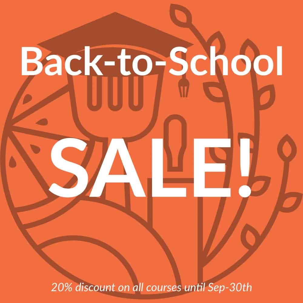 It's time to get back to school. So, if you'd like to learn more about the science behind your food, why not take one of our courses? This month only, 20% discount on all courses! courses.foodcrumbles.com #foodscience