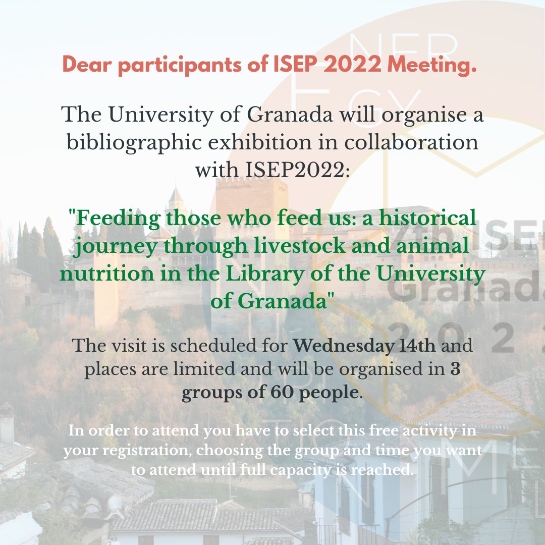 Dear attendants, do not hesitate to sign up for the cultural visit of how livestock farming in Spain has changed over the years!! For more information, look at the email.