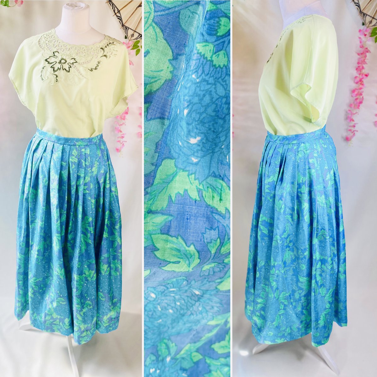 Beautiful 1960s skirt, size 10/12 available now! #georginasvintage #vintageskirt #floralskirt #longskirt