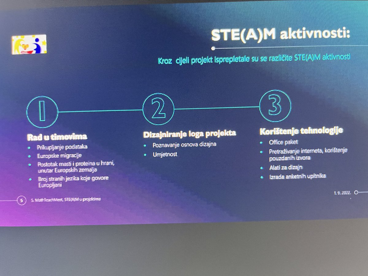 AnitaSimac74's tweet photo. #MathTeachMeet2022
međužupanijski stručni skup za učitelje i nastavnike matematike 🤩 Slijedi drugi #TeachMeet blok. Pratite nas i dalje 📢🧮Od 14:00 ⏱
@ACzwykM #STEAM projekt European correlations 💪 https://t.co/ZcBKAJxXiA