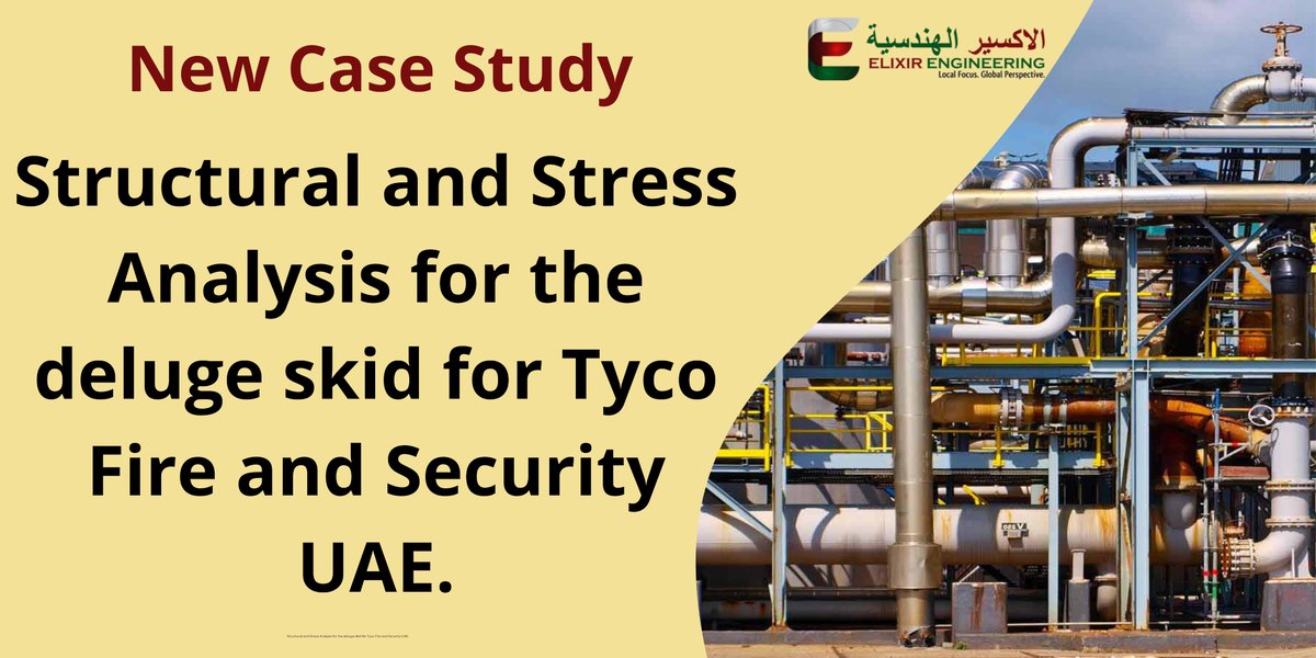 ElixirEngineer2's tweet image. New Case Study !

Structural and Stress Analysis for the deluge skid for Tyco Fire and Security UAE.

To know more Visit us &amp;gt;&amp;gt; lnkd.in/g5c-yM95

#stressanalysis  #engineering #pipes  #pipeline #FoamSkidpackage   
#engineer #Pipingstress #isometric
 #engineeringconsultants