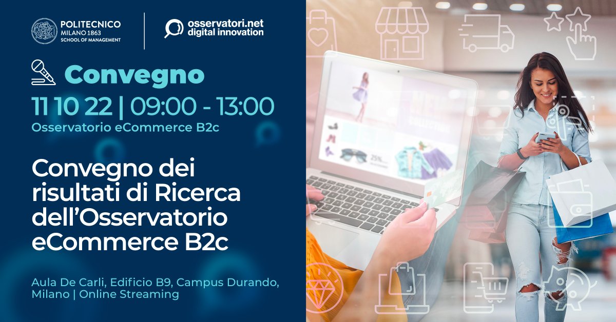 Osserv_Digital's tweet photo. 📅 #SaveTheDate - martedì 11 ottobre - Convegno dei risultati di Ricerca dell’Osservatorio #eCommerce B2c. Iscriviti per partecipare al convegno gratuitamente: https://t.co/rVqCAzS6qB #OEC22 https://t.co/EHRZP1pVqg
