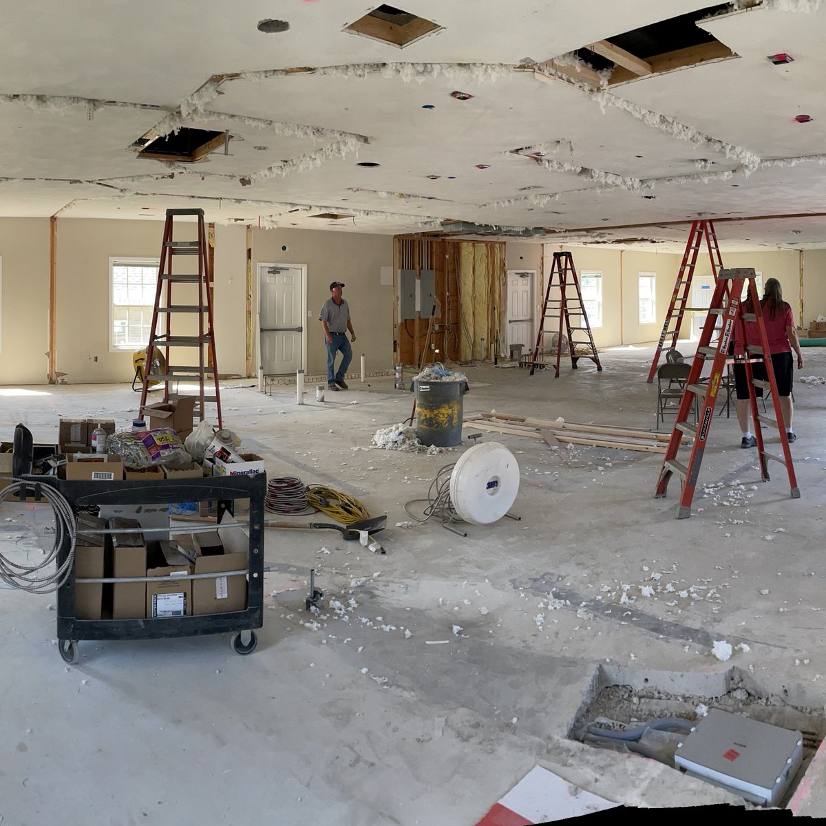 Work is progressing on the new Maryville Community Library in Maryville, IL. We're very proud to be part of helping this community cornerstone enter their next chapter! #librarydesign #librarybuildings