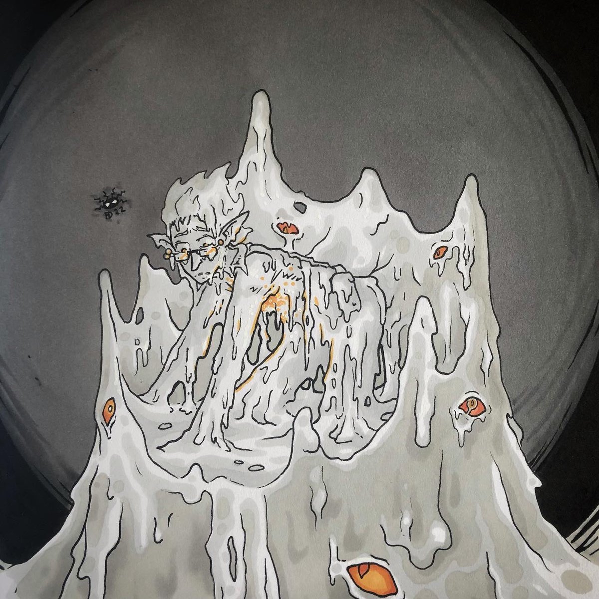 frandaredoodles's tweet photo. My last four #drowgust2022 drawings for this August: wax, eyes, echo, home https://t.co/ssENSl95I5