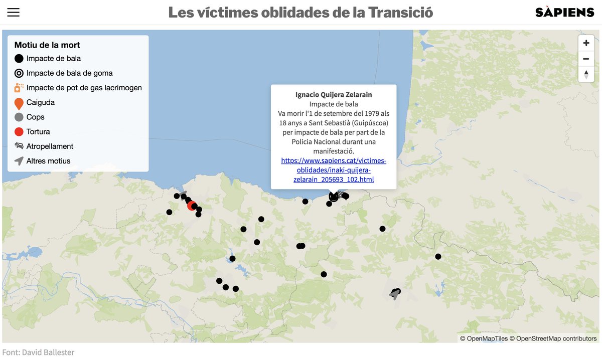 sapienscat's tweet image. Ignacio Quijera Zelarain va morir #taldiacomavui del 1979 a #SantSebastià (#Guipúscoa) per #impactedebala per part de la Policia Nacional durant una manifestació.

👉 Tenia 18 anys i és una de les #VíctimesTransició que recollim a sapiens.cat/victimestransi…. Consulta la seva fitxa!