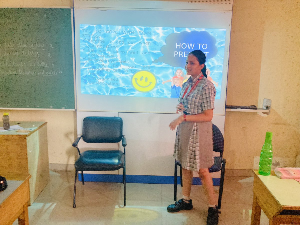 sumedhagp's tweet photo. Amazing and necessary presentation by Aanya Jain of VI C on stress management. Wonderful initiative 👏👏 Keep it up
@ashokkp @y_sanjay @sunita_rajiv https://t.co/0bk1SvgYCS