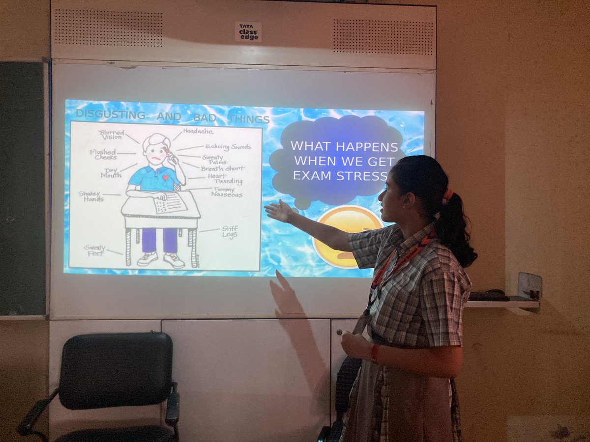 sumedhagp's tweet photo. Amazing and necessary presentation by Aanya Jain of VI C on stress management. Wonderful initiative 👏👏 Keep it up
@ashokkp @y_sanjay @sunita_rajiv https://t.co/0bk1SvgYCS