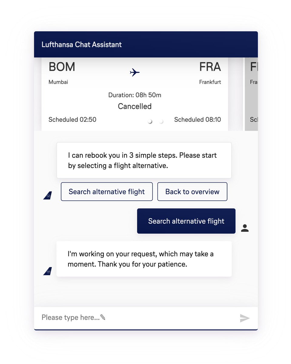 ASHISH_IRL's tweet photo. We are few more in the list of affected ones by your Pilots going to strike @lufthansa @Lufthansa_DE . Can I expect a response or assistance in rebooking alternate flight to my destination ? Chat assistant just stops here in a loop. https://t.co/xlspK4jxfQ