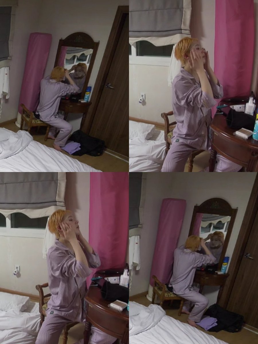 sunoo doing his night skincare routine 🤍