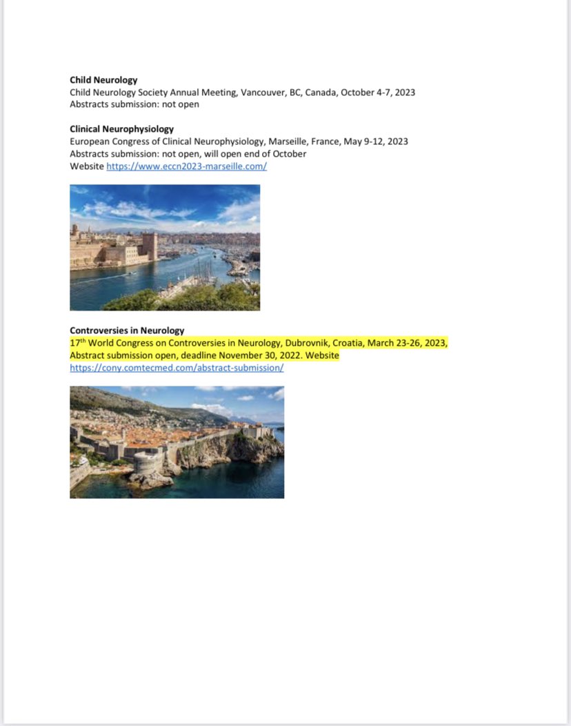 MarcusVPinto's tweet image. As @mayoneurores research chair, I have compilled a list of Neurology Conferences’ location, dates, and abstract deadlines for our residents. After talking with @EYemmCoon, I decided to share with you #neurotwitter . Highlighted the ones that abstract submission is currently open