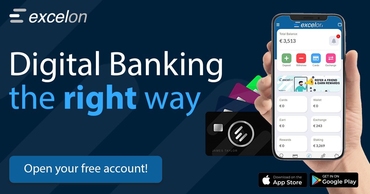 Excelonapp's tweet photo. 👋Meet Excelon!

The next-gen banking for all you needs. 
Signup today and start earning rewards for all your transactions!
https://t.co/c4TBS00gMI

#excelon #digitalbanking #xlon #mastercard #Iban #sepa #rewards #Crypto #exchange #wallet https://t.co/wtBpA3dFEE