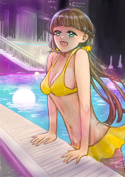 45日目 桜小路きなこちゃん「ナイトプールなんて都会っす!」#Liella#100日チャレンジ 
