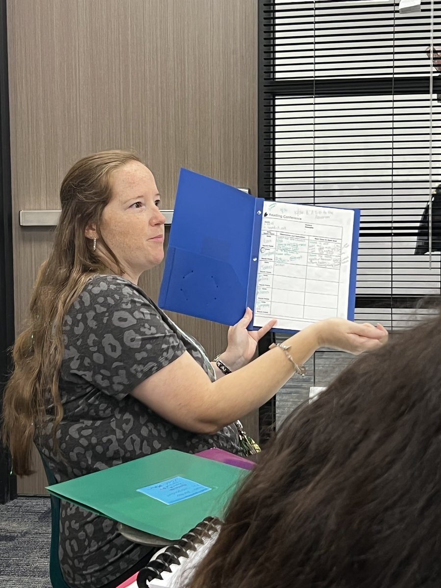 MKMooreCfisd's tweet photo. 1st grade is getting their progress monitoring notebooks ready on the second week of school!! So awesome! I loved getting to see the way this team shares resources with one another! #TrackingGrowth #CelebratingProgress #BetterTogether @CFISDLieder https://t.co/y16pjKoMIf