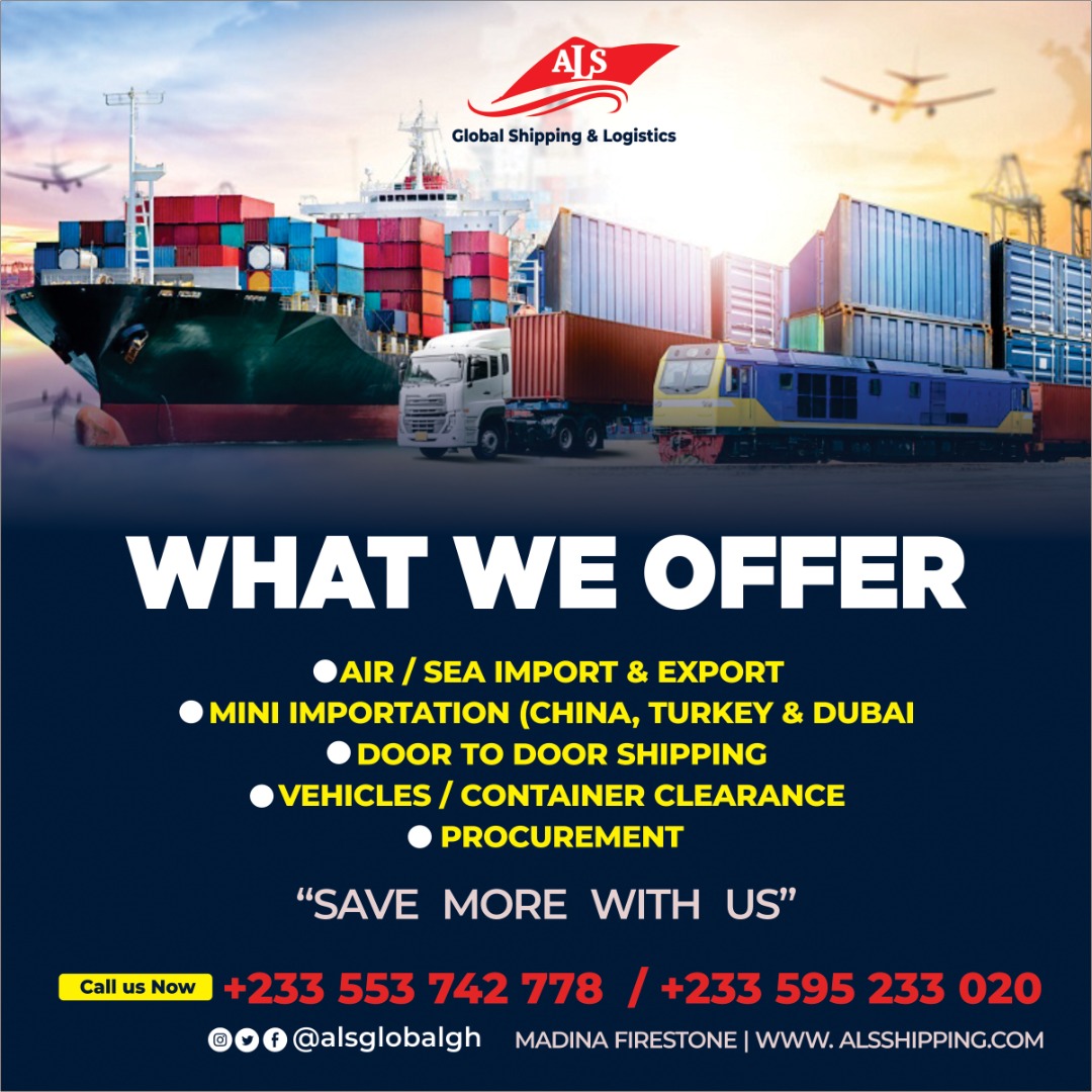 alsglobalgh's tweet photo. For all your shipping needs, WhatsApp us on https://t.co/cXwzNq7mlg https://t.co/RDujs4Y1Nn