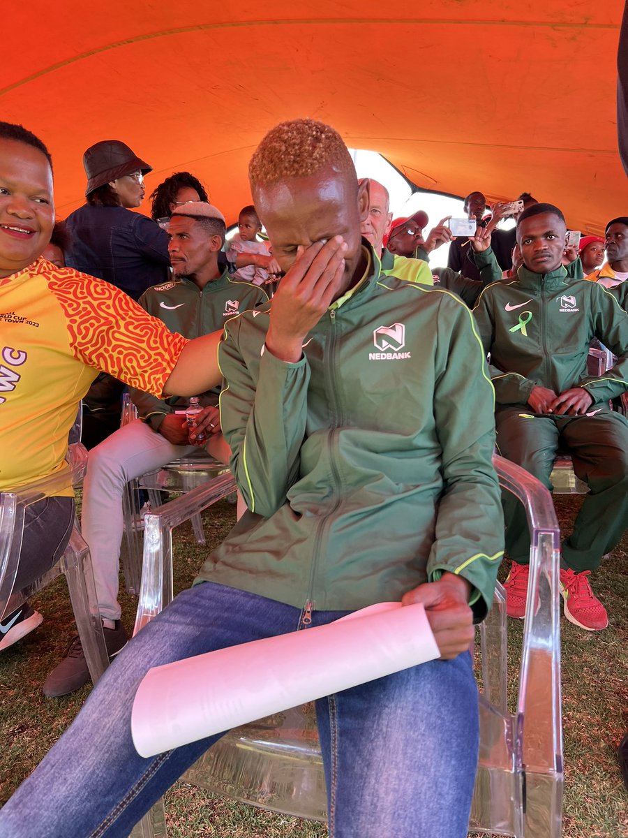 theNWU's tweet photo. The champ is home! 

#ComradesMarathon2022 winner, Tete Dijana is being celebrated at the Mahikeng campus! 

#MyNWU https://t.co/NRZ37BEnOV