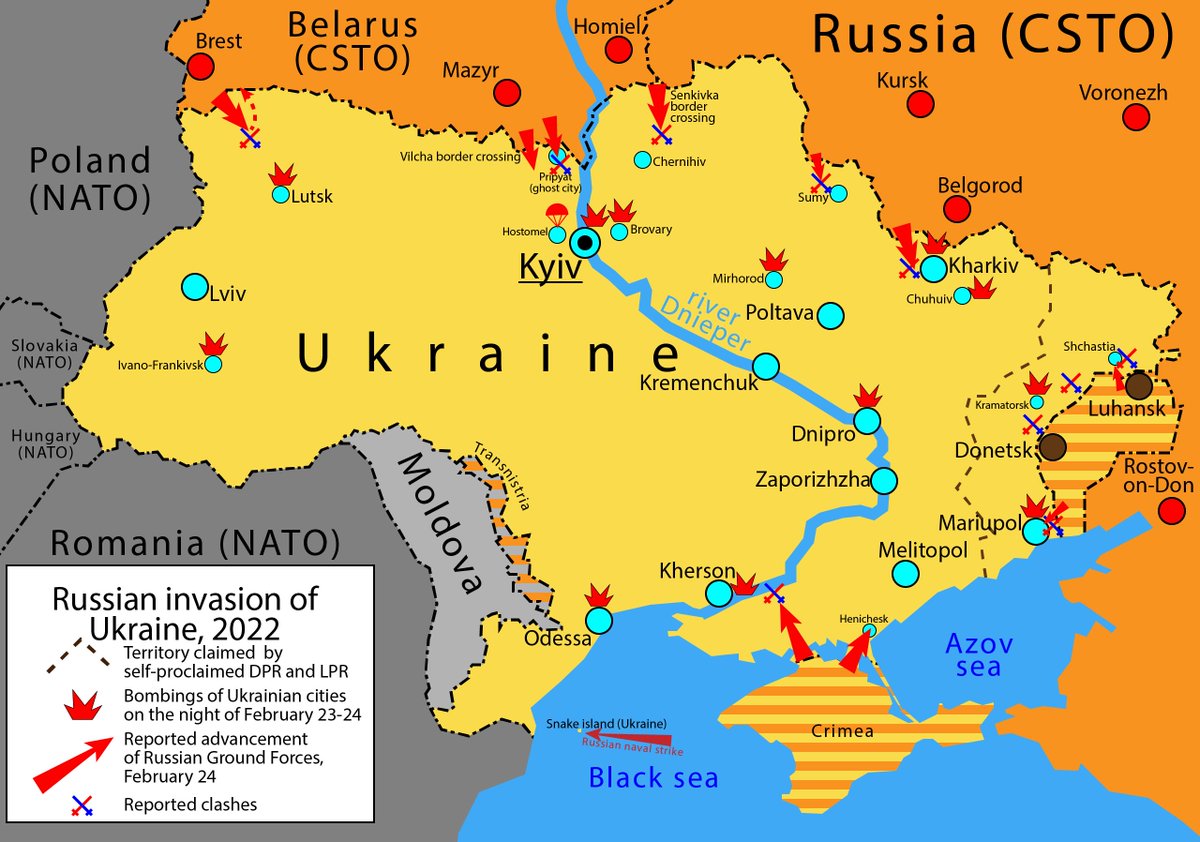 USAS_WW1's tweet photo. #Monday #MondayMorning #OTD September 1, 1939 #Fascism #WW2: Adolf Hitler's Nazi Germany invades Poland with "They started it!" lies. February 24, 2022 #RussiaUkraineWar: Vladimir Putin's Army invades Ukraine with "They started it!" propaganda. https://t.co/y1rqm9add0