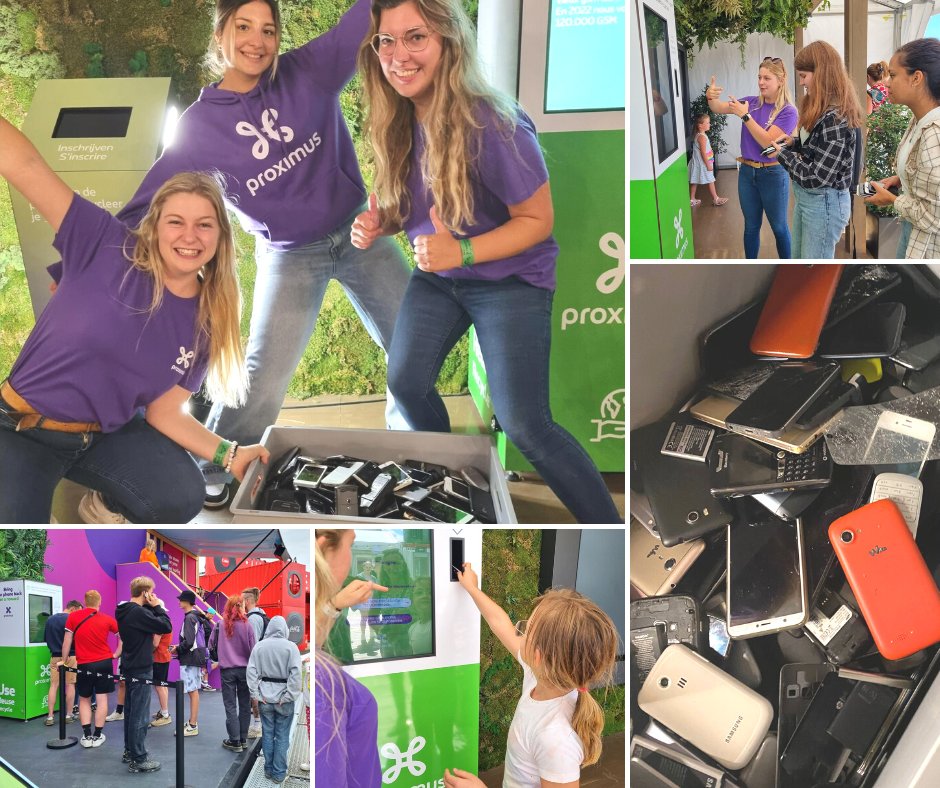 ProximusGroup's tweet photo. Er zat muziek in onze #UseReuseRecycle campagne op de zomerfestivals.🎸We zamelden 4000 toestellen in om ze een tweede leven te geven. Met deze campagne willen wij iedereen aanmoedigen om onze planeet een handje te helpen. ♻️🔝 https://t.co/NQFh0ujx5z