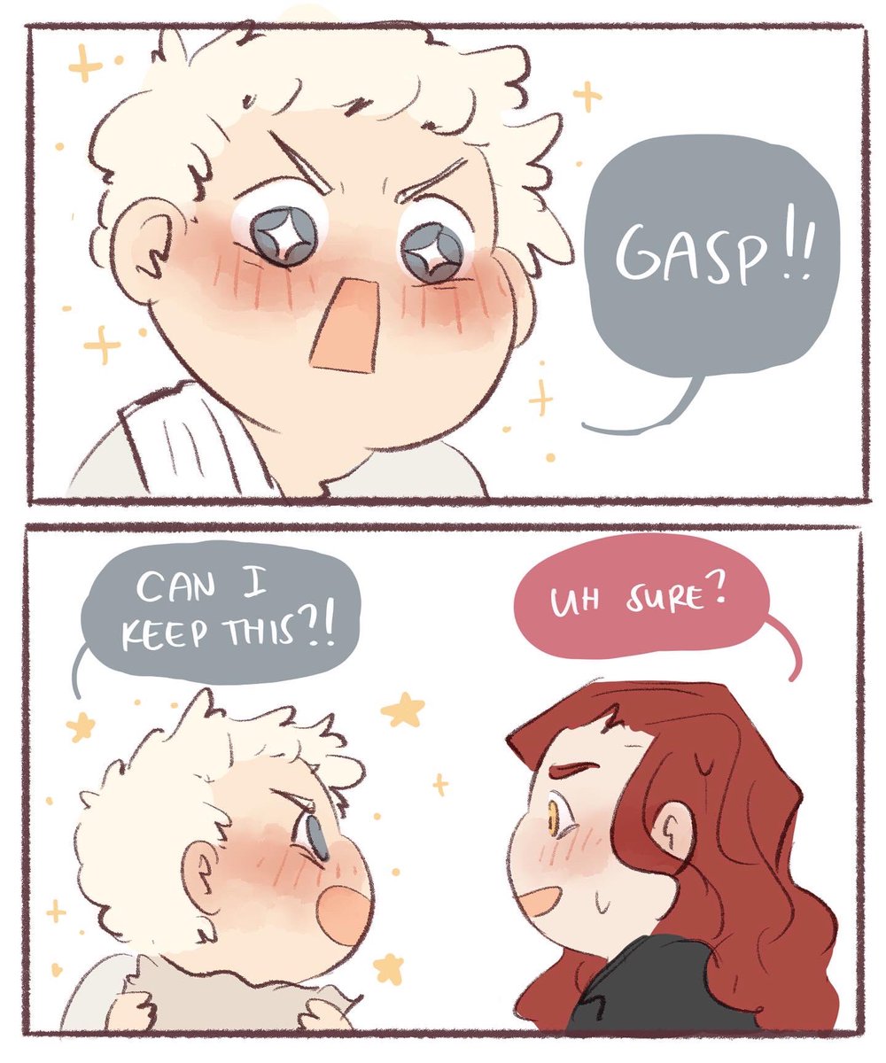 Masaomoshi's tweet photo. (1/2) crowley discovers paper 😗😗😗

#goodomens #crowley #aziraphale #ineffablehusbands https://t.co/nHukO2jL7p
