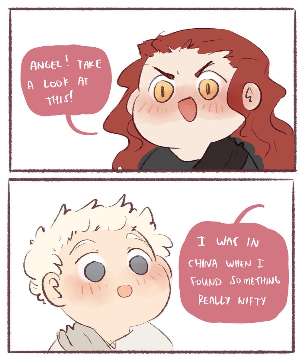 Masaomoshi's tweet photo. (1/2) crowley discovers paper 😗😗😗

#goodomens #crowley #aziraphale #ineffablehusbands https://t.co/nHukO2jL7p