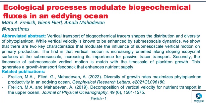 SWOT_AdAC's tweet photo. #VirtualPosterSession #FilaChange
"Ecological processes modulate biogeochemical fluxes in an eddying ocean" by @maratimes et al. https://t.co/i9YbMq60Wo