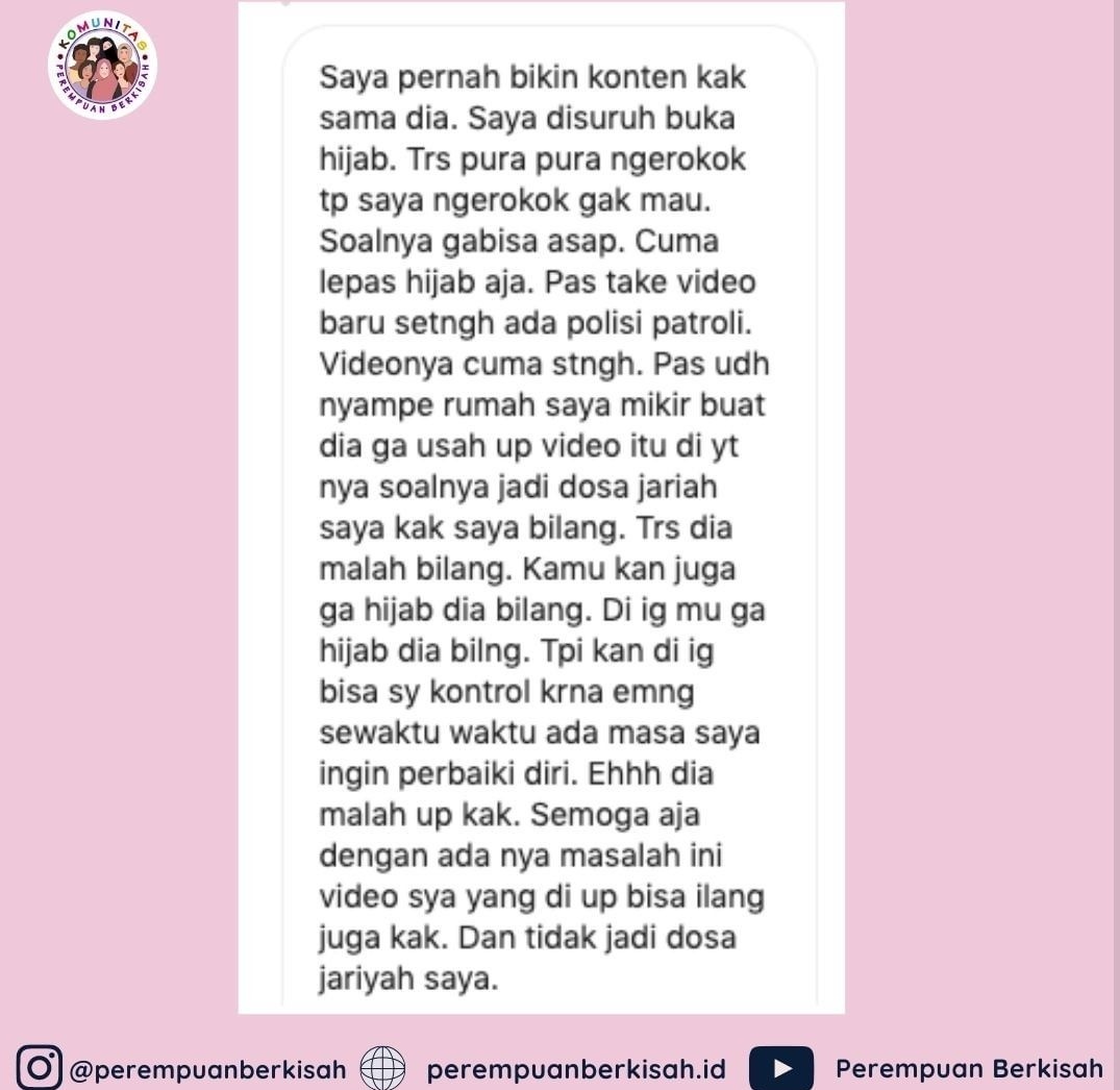 littlevixen__'s tweet photo. KORBAN ZAVILDA TV SPEAK UP!!! KORBAN MINTA VIDEO TIDAK DIPUBLISH, MALAH TETAP DIPUBLISH TANPA PERSETUJUAN.

INI PELANGGARAN KESEPAKATAN DGN TALENT! #TAKEDOWNZAVILDATV Silakan jika ada yg mau SPEAK UP lagi para korban ZAVILDA TV bisa ke IG perempuanberkisah. Stay safe, semuanya 🥺 https://t.co/U770ISnIUK