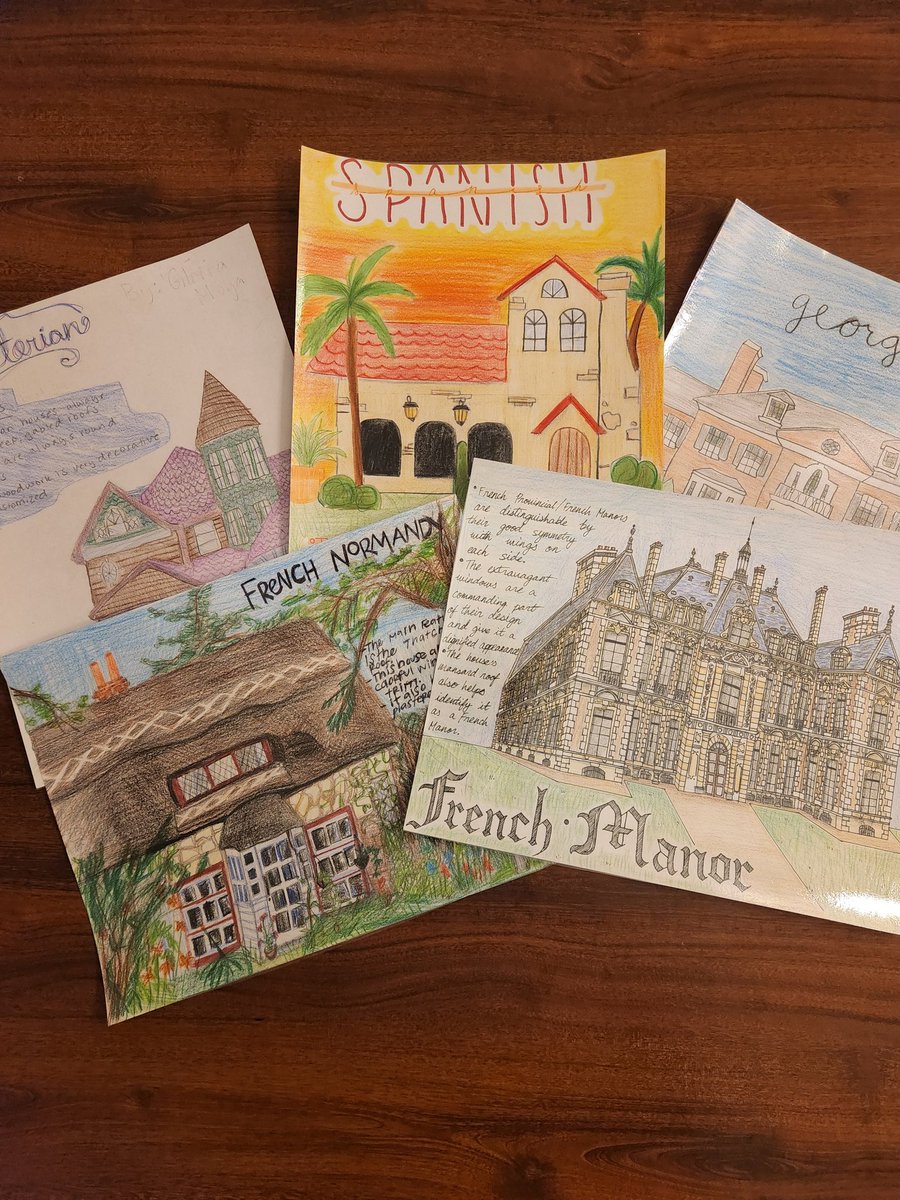 BGreenlhs's tweet image. Last week #lhsinteriordesign Ss explored Exterior Design Styles, picking one to create an inforgraphic. Here's a 👀 at a few! Can't wait to display them in the hall to show others the talent we have at @LewisvilleHS.
@lisdcte @LewisvilleISD 
#eyefordesign #homeexteriors