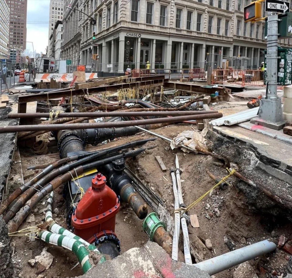 View of what is underneath a street in NYC - fascinating.