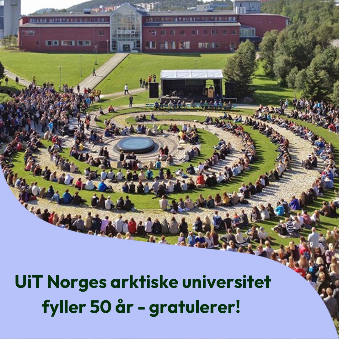Studentsnakk's tweet photo. UiT Norges arktiske universitet fyller 50 år i dag - vi gratulerer så mye🥳@UiTNorgesarktis @UiT_DagRune @StudentUiT https://t.co/vnp749QPYg