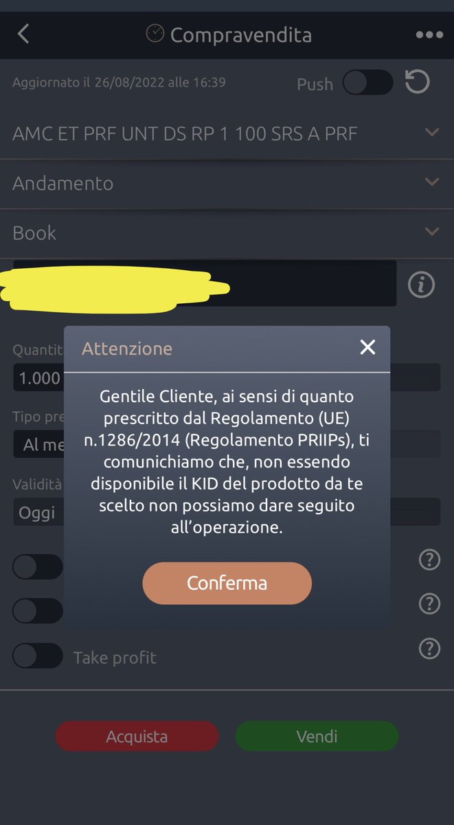@RJarborg @tjlykke @TaraBull808 Wait , wait , this isn’t the truth .
KID was available for me last thursday(pic1 25/08)
And what you’re saying is not what the AMC company says.
But not on Friday (pic 2 26/08)
so strange …
And isn’t properly a PRIIPs…