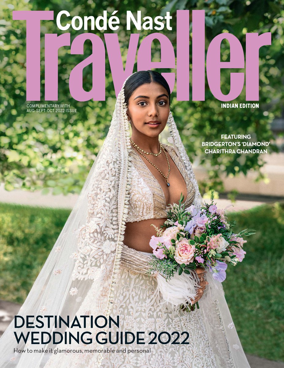 THE BIG REVEAL: Our annual Destination Wedding Guide, featuring #Bridgerton ‘diamond’ Charithra Chandran dressed in Manish Malhotra’s (<a href="/ManishMalhotra/">Manish Malhotra</a>) Khaab Mijwan 2022 collection. <a href="/MMalhotraworld/">ManishMalhotraWorld</a>

Complimentary with our Aug-Sep-Oct issue, on stands soon! #CNTDestinationWeddings