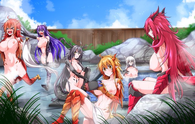 Skeb納品しました!過去の依頼で描いた竜娘達 