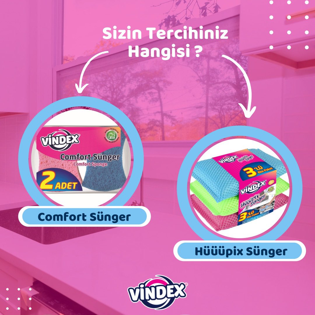 VindexTurkiye's tweet photo. Bulaşık, mutfak temizliği ve hassas yüzeyli ankastre ürünlerde üstün köpük performansı ile ışıltılı temizlik Vindex ile çok kolay! 🫧✨ 

Peki sizin tercihiniz hangisi olurdu, yorumlarınızı bekliyoruz! 😍

#vindex #vindexturkiye #comfortsünger #hüüüpixsünger https://t.co/sZ281pGA4L