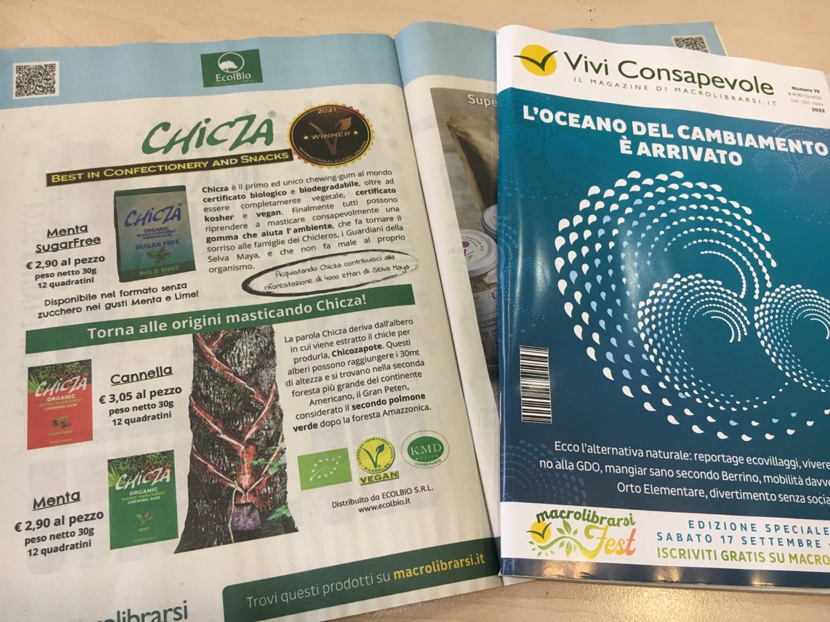 ChiczaItalia's tweet photo. Chicza su Vivi Consapevole 🗞️ Il magazine di  @Macrolibrarsi 💚
Link 🔛 https://t.co/rduWW48TNc 🌳
#chicza #viviconsapevole #macrolibrarsi #magazine #ecolbio https://t.co/4kU0OTyism