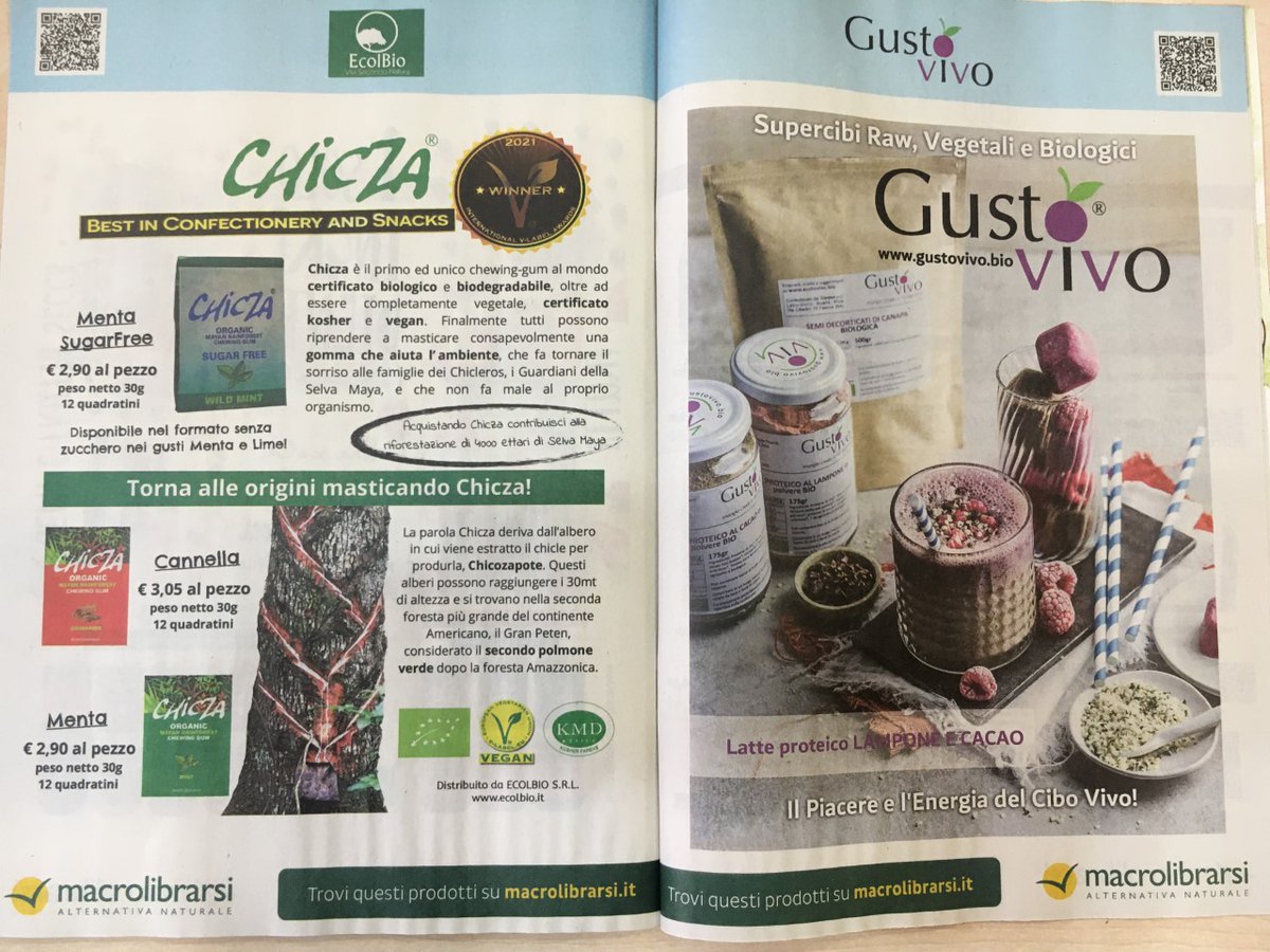 ChiczaItalia's tweet photo. Chicza su Vivi Consapevole 🗞️ Il magazine di  @Macrolibrarsi 💚
Link 🔛 https://t.co/rduWW48TNc 🌳
#chicza #viviconsapevole #macrolibrarsi #magazine #ecolbio https://t.co/4kU0OTyism