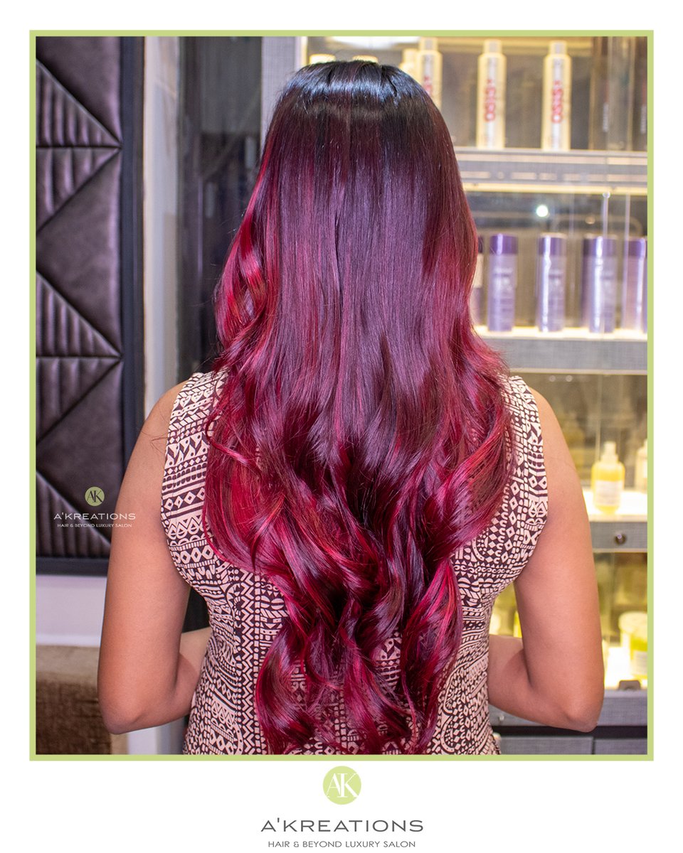 AKreationsIndia's tweet photo. It's a Cherry Red Ombre kinda d̶a̶y̶ month. Hair by Style Director Tracy Fletcher. 

#cherryhair #cherryredhair #redombrehair #cherryredhaircolor #haircolour #newhaircolour #colouredhair #haircolourist #colorhairstyles #mumbaisalon #akreationspowai #akreations #akreationsindia https://t.co/PzYzZhlrxC