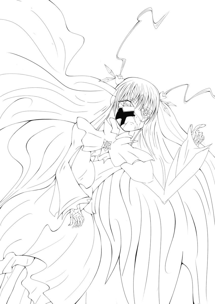 103日目 薔薇水晶ちゃんの線画🧚‍♂️⭐️ 多分塗りまで間に合わない