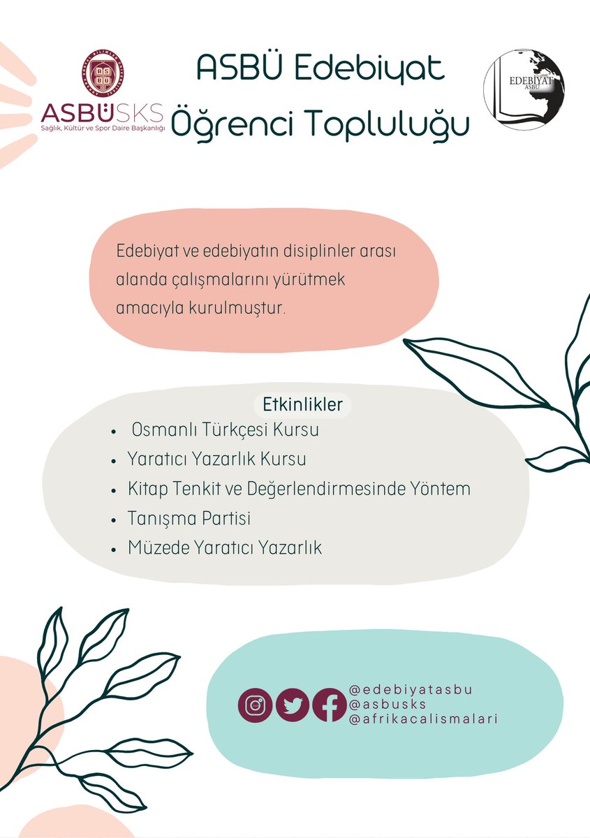 AsbuSks's tweet photo. ASBÜ Edebiyat Öğrenci Topluluğu @ASBUedu @asbuedebiyat https://t.co/DsriJIZ0I4