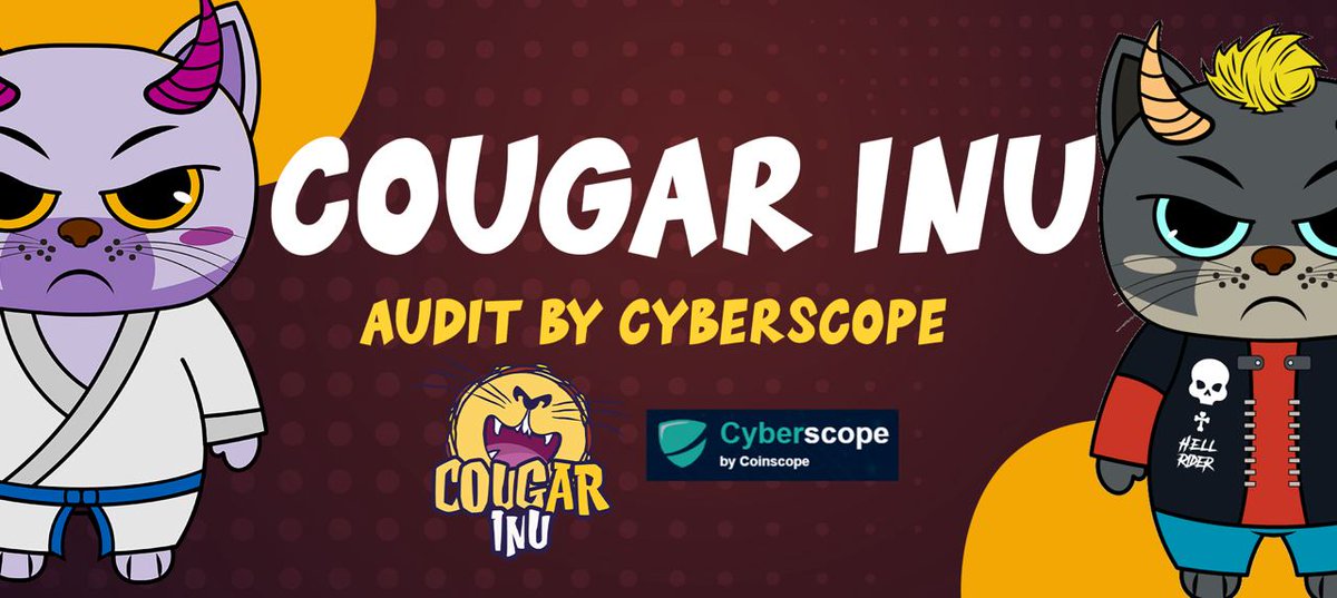 CougarInu's tweet photo. ✅ AUDIT BY CYBERSCOPE NOW IS DONE 👇 With the contract written by Trynos, the contract is 100% safe. 

https://t.co/pwejTnIsJS

 ✅ Check COUGARINU with coinscope website 

https://t.co/zN5JUlQY0k https://t.co/8hSKgLfBLN