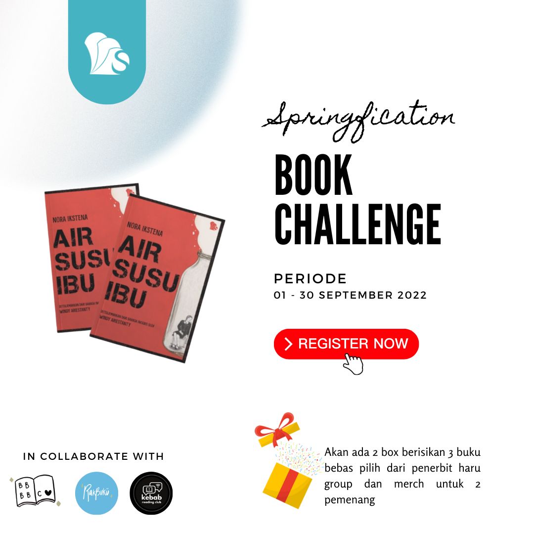 rakbuku_u's tweet image. RakBuku x Penerbit Spring: present
📚AIR SUSU IBU BOOK CHALLENGE 📚

Boovers, yuk ikut challenge ini dan dapatkan kesempatan untuk memenangkan 3 BUKU GRATIS dari Penerbit Haru Group loh! 🤩

Mau ikutan? Kepoin syarat lebih lanjut di utas berikut ini #springficationbookchallenge