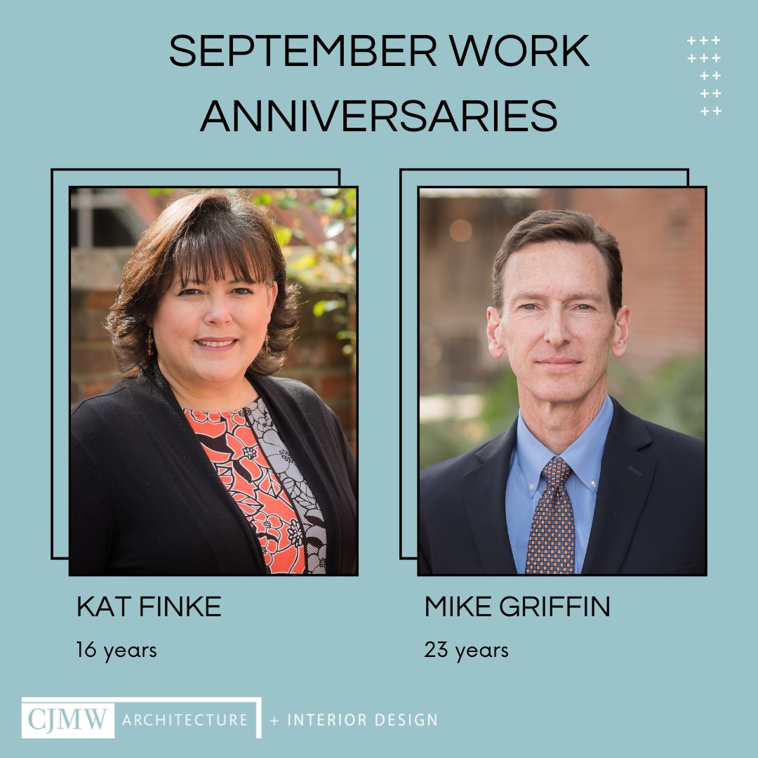 We're celebrating our September work anniversaries this month! Thank you for your continued dedication to CJMW! 

#workanniversary #workiversary #september #thankyou #cjmw #cjmwarchitecture #cjmwinteriordesign #cjmwarchitectureandinteriordesign