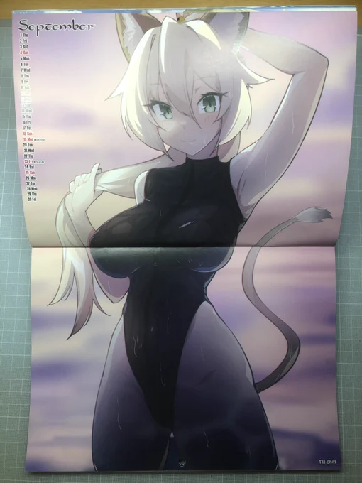 暑くなったり寒くなったりの9月です。獅子の魔女カレンダー今月担当はTilt-Shiftさん です!カルスラ陸戦ウィッチのキュンメルが新型透け気味水中作業着姿をご堪能ください。Sept reveals Karlslander land battle witch Kümmel dressed in a new underwater outfit by Mr. Tilt-Shift! 