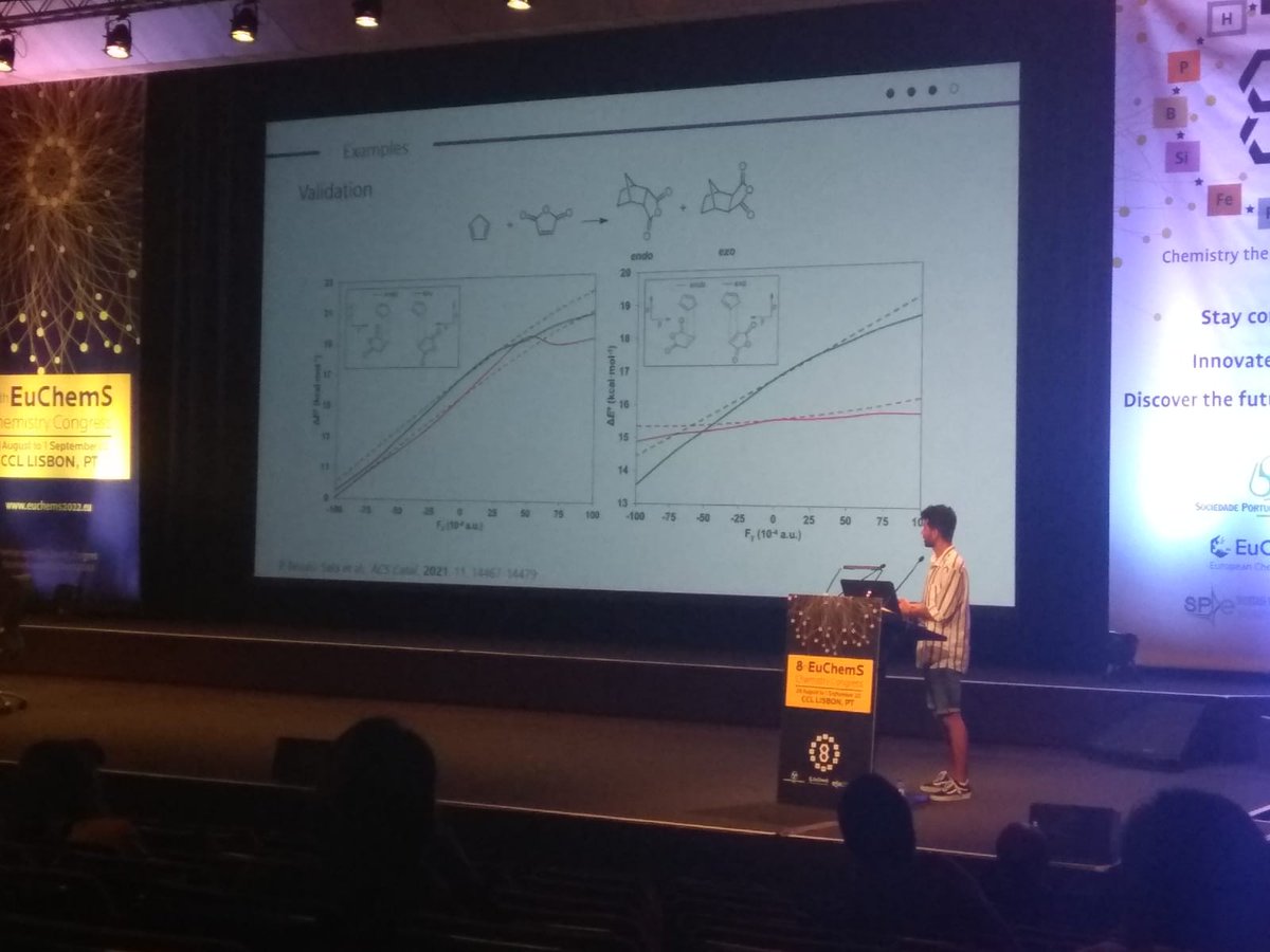 PauBesalu's tweet photo. Time to share our research on #ElectricField #catalysis at @EuChemS conference #ECC8 https://t.co/K6lChlHuCN